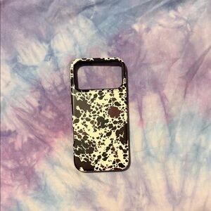 Black & White and brown cow print iPhone 17 pro max case